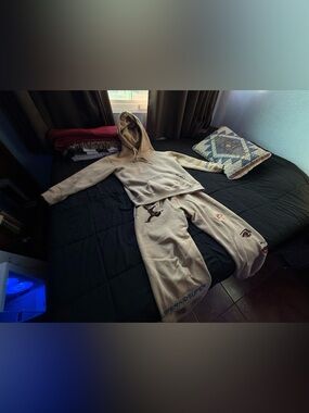 Kid Super Beige Hoodie & Sweatpants Set